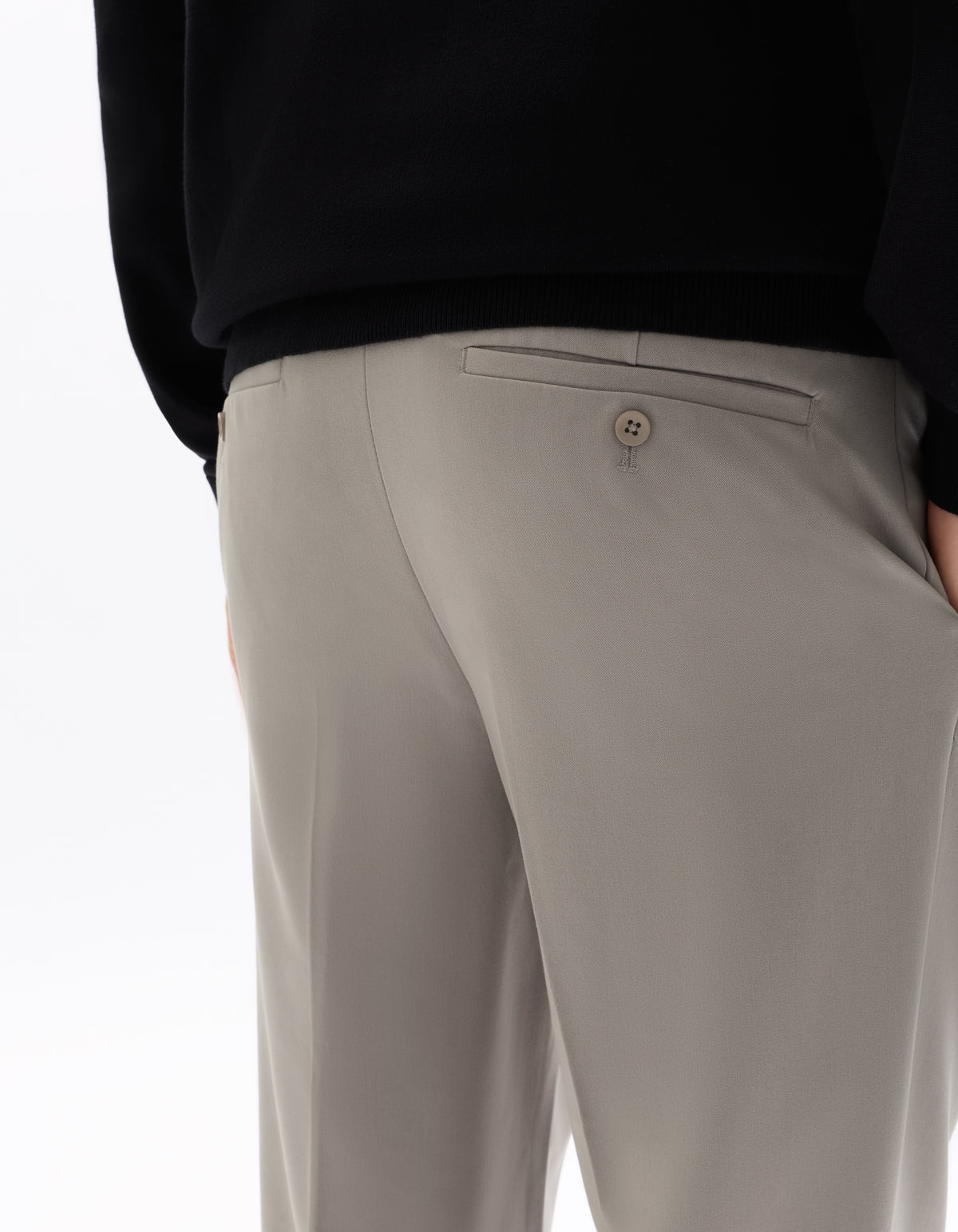 Loose Fit Poly Viscose Casual Trousers - Grey