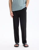 Loose Fit Polyester Trousers - Black