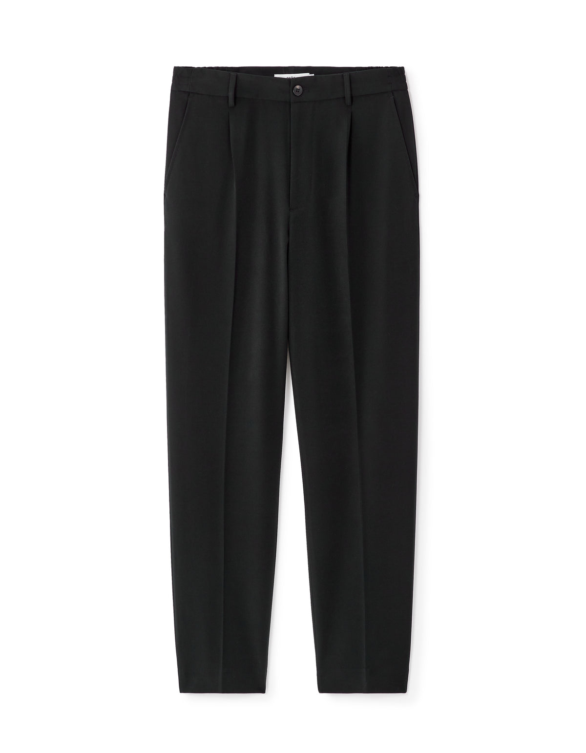 Loose Fit Polyester Trousers - Black