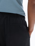 Loose Fit 100% Linen Solid Casual Trouser - Black
