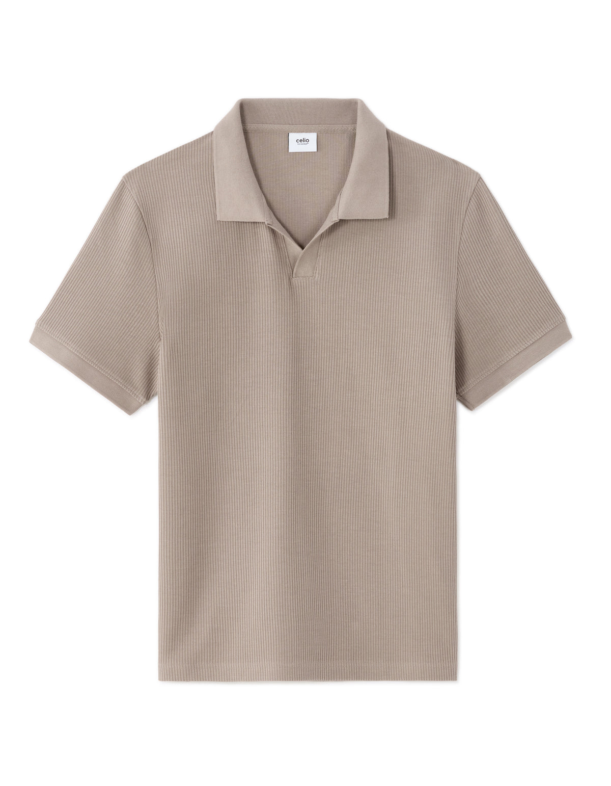 Regular Fit 100% Cotton Polo Collar T-Shirt - Taupe Grey