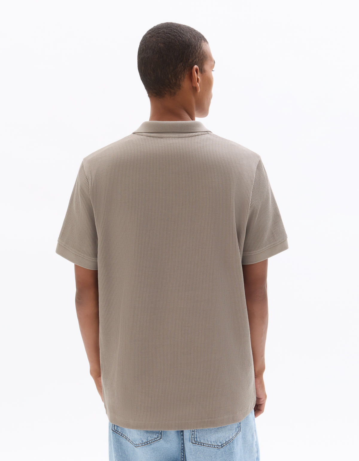 Regular Fit 100% Cotton Polo Collar T-Shirt - Taupe Grey