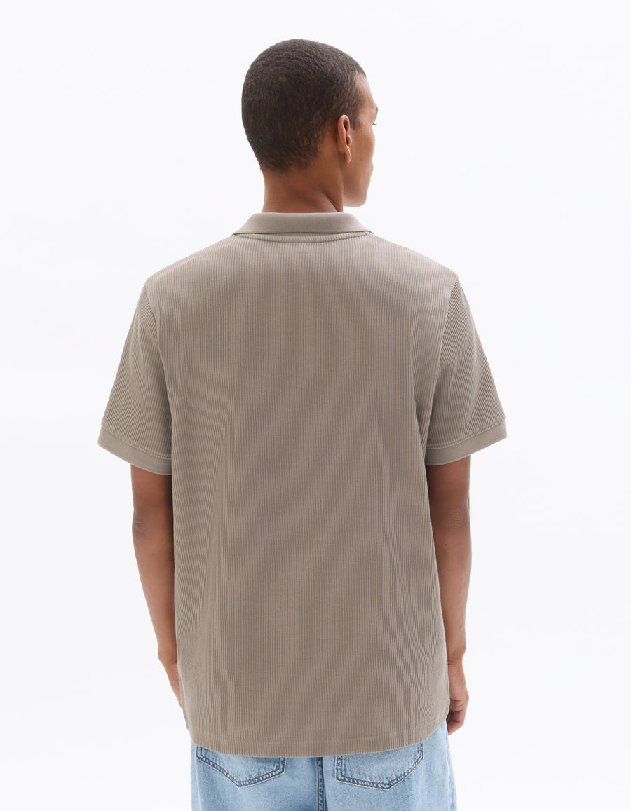 Regular Fit 100% Cotton Polo Collar T-Shirt - Taupe Grey