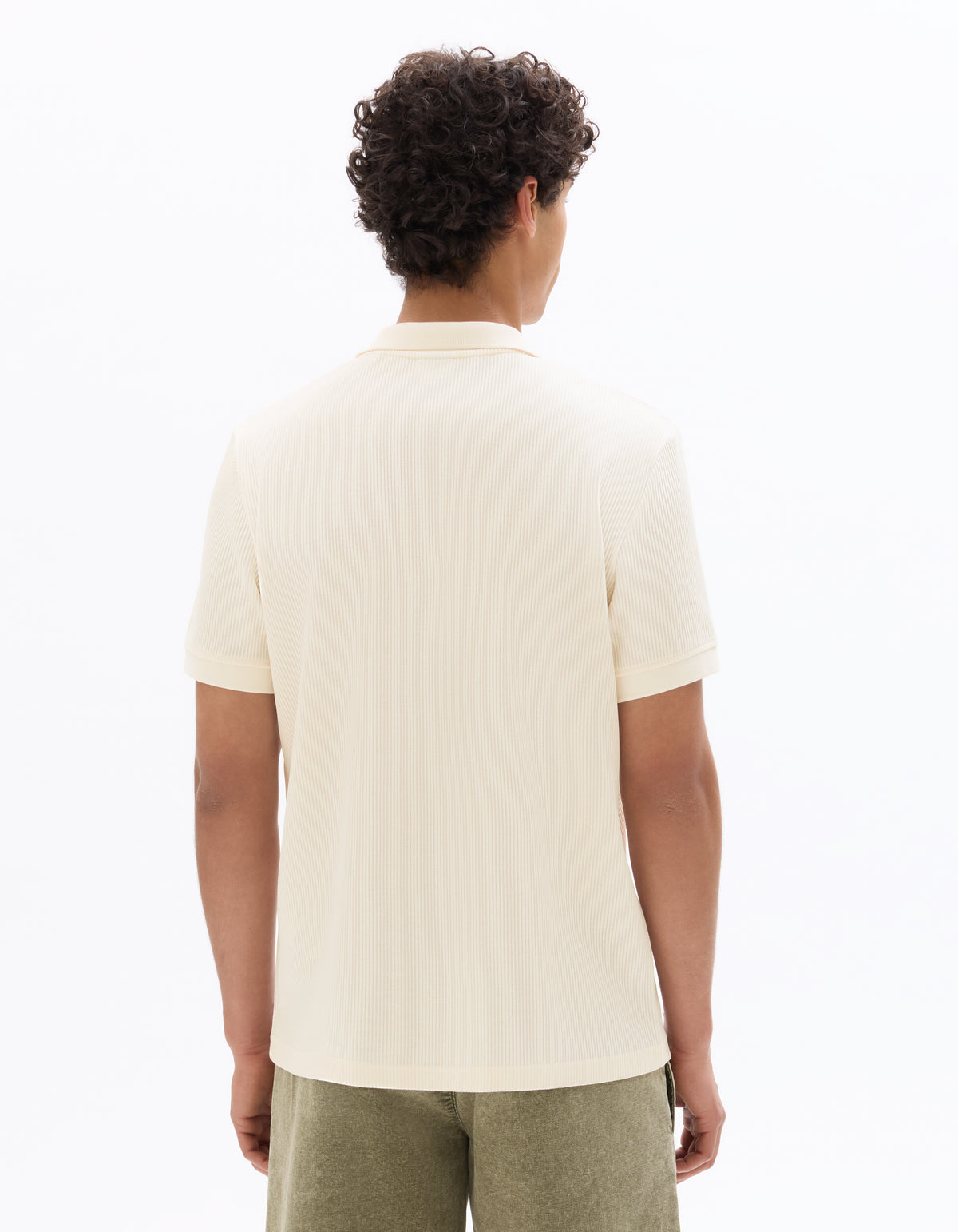 Regular Fit 100% Cotton Polo Collar T-Shirt - Ecru