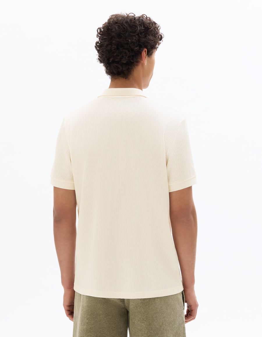 Regular Fit 100% Cotton Polo Collar T-Shirt - Ecru