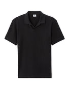 Regular Fit 100% Cotton Cuban Collar T-Shirt - Black