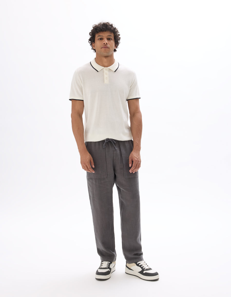Straight Fit Trousers - Grey