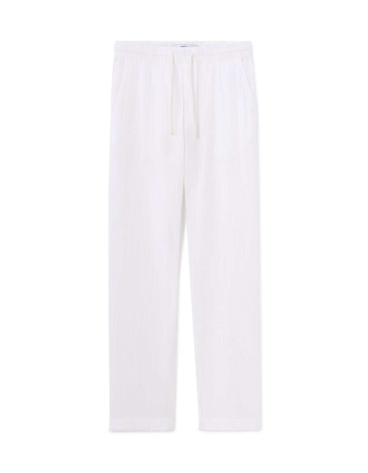 Relaxed Fit 100% Cotton Casual Trousers - White