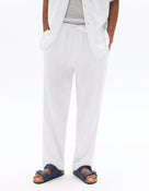 Relaxed Fit 100% Cotton Casual Trousers - White