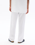 Relaxed Fit 100% Cotton Casual Trousers - White