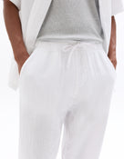 Relaxed Fit 100% Cotton Casual Trousers - White