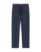Relaxed Fit 100% Cotton Casual Trousers - Navy Blue