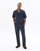 Relaxed Fit 100% Cotton Casual Trousers - Navy Blue