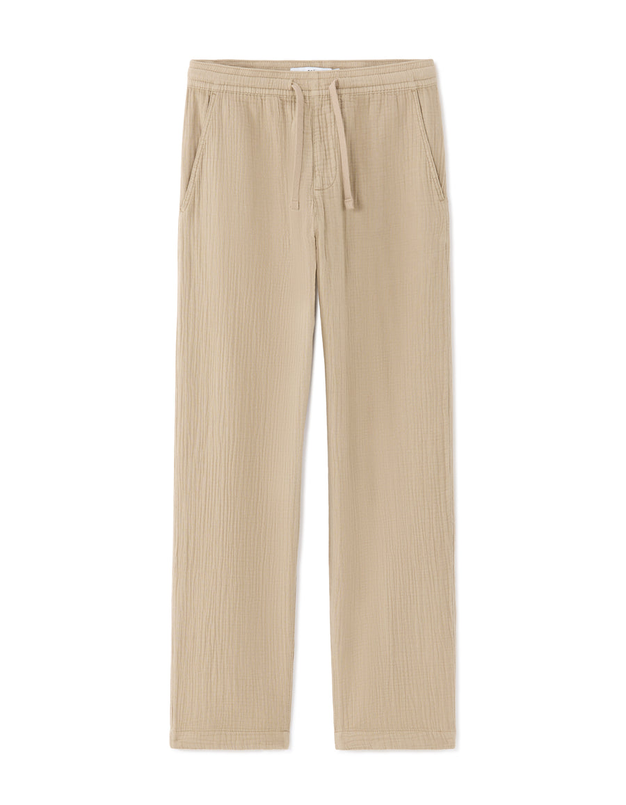 Relaxed Fit 100% Cotton Casual Trousers - Taupe