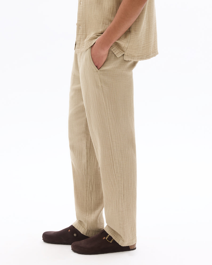 Relaxed Fit 100% Cotton Casual Trousers - Taupe