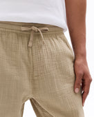 Relaxed Fit 100% Cotton Casual Trousers - Taupe
