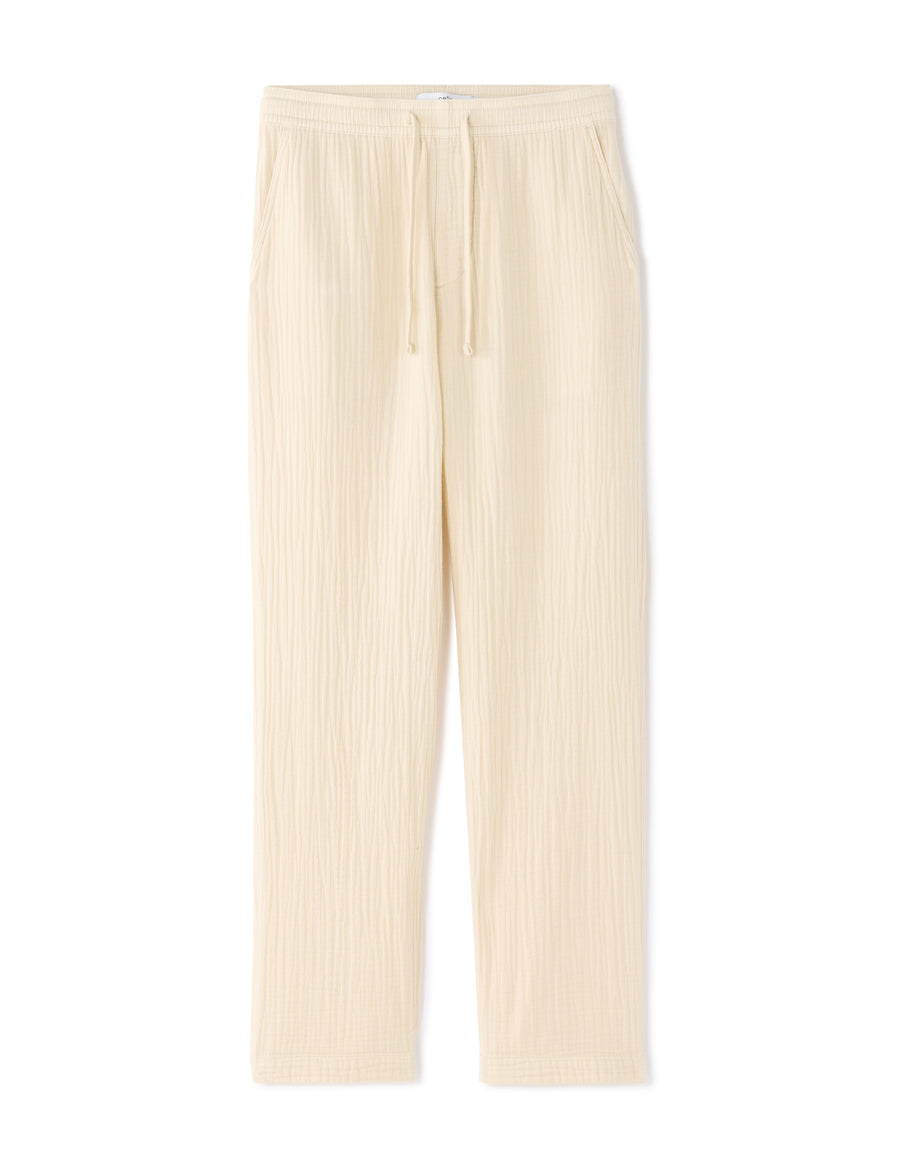 Relaxed Fit 100% Cotton Casual Trousers - Natural Beige