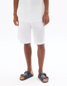 Straight Fit 100% Cotton Shorts - White
