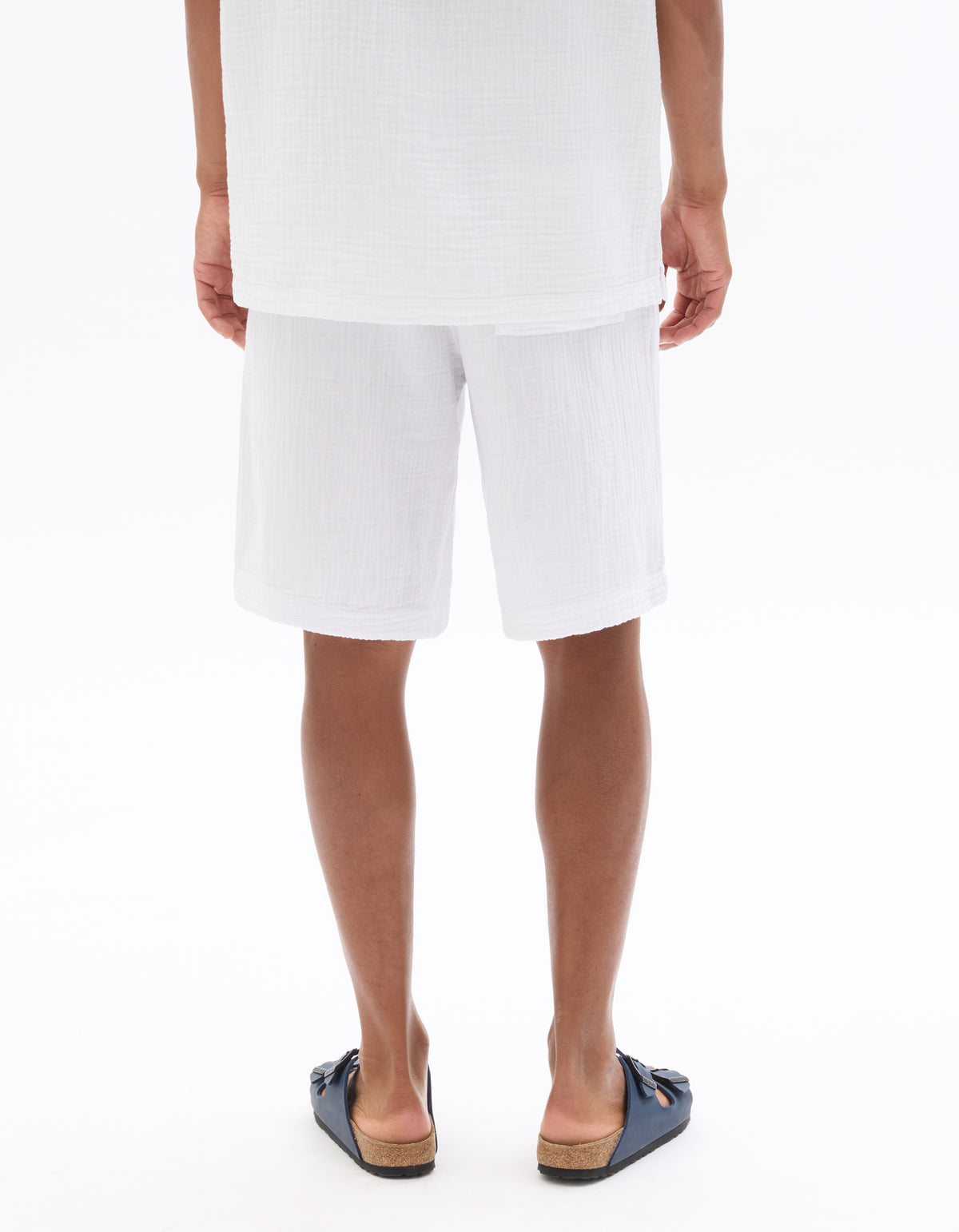 Straight Fit 100% Cotton Shorts - White