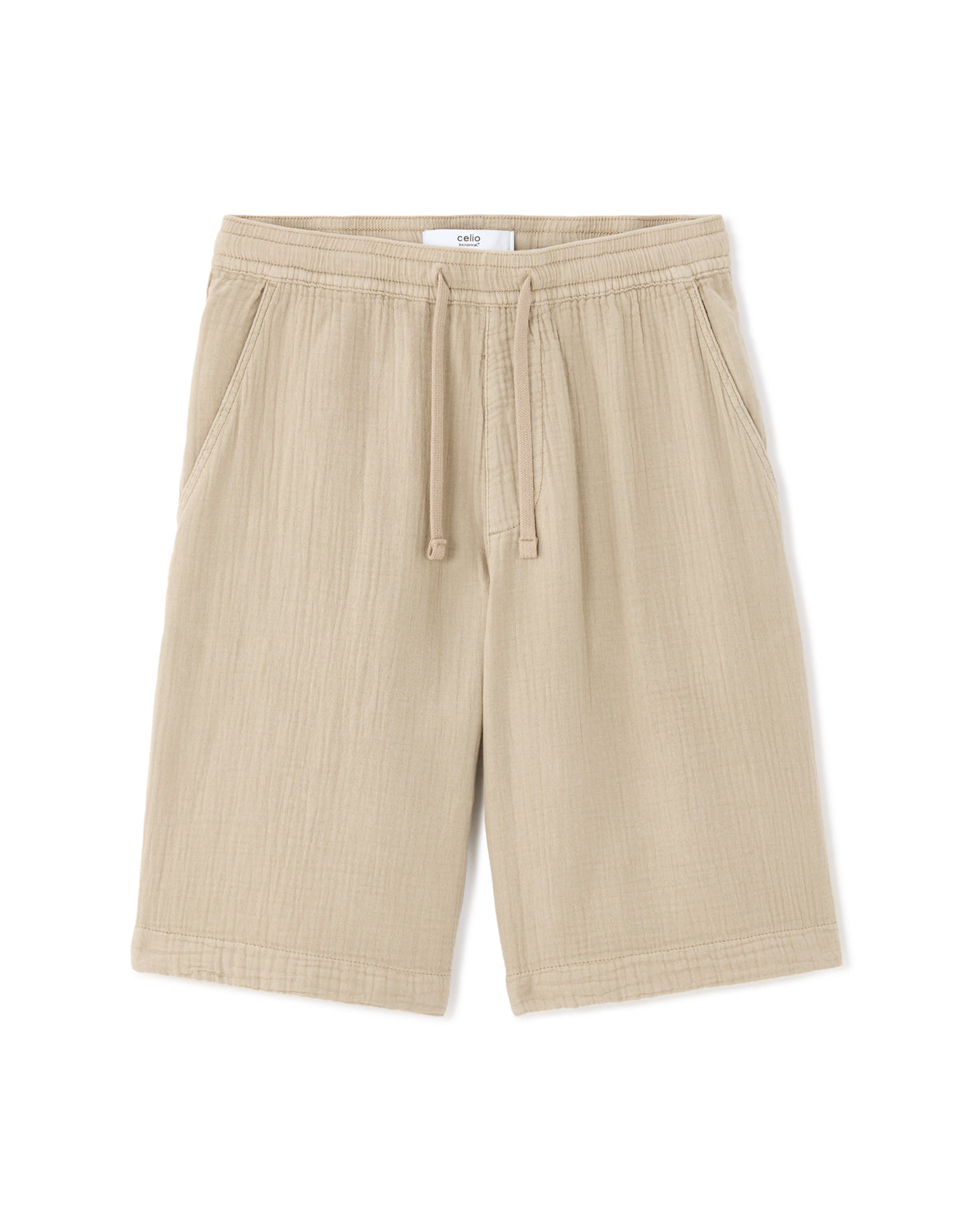 Regular Fit 100% Cotton Shorts - Taupe
