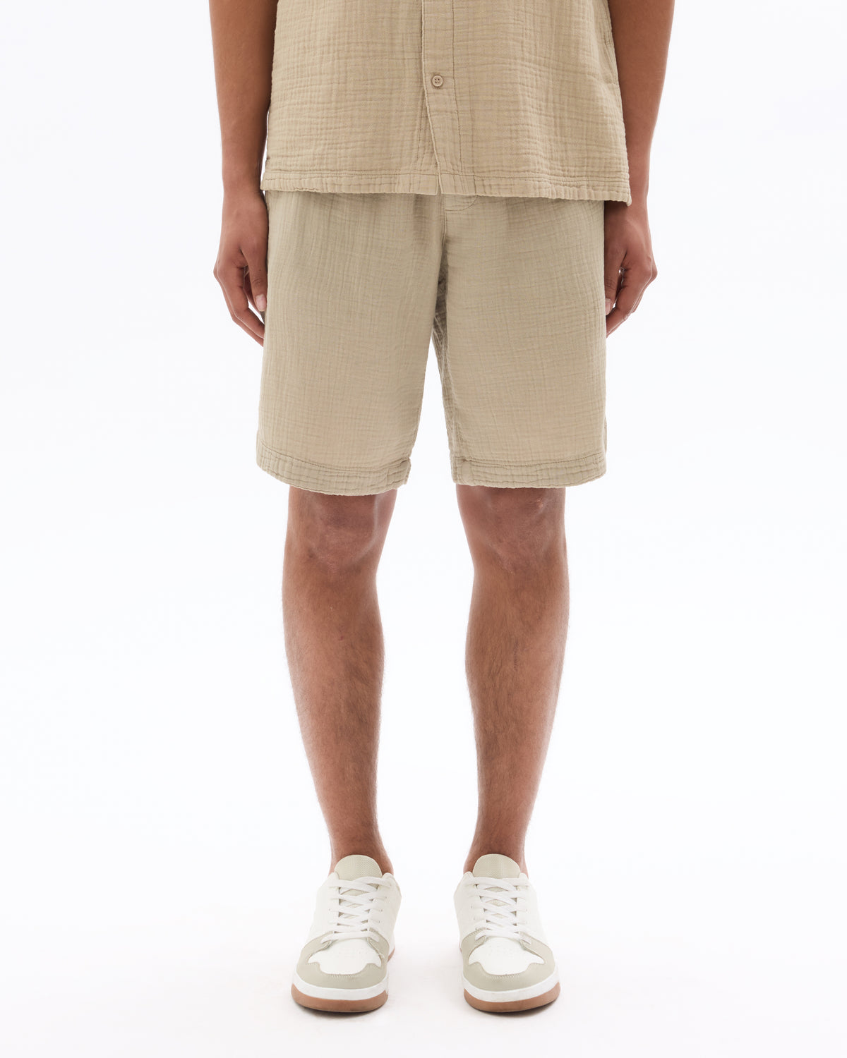 Regular Fit 100% Cotton Shorts - Taupe