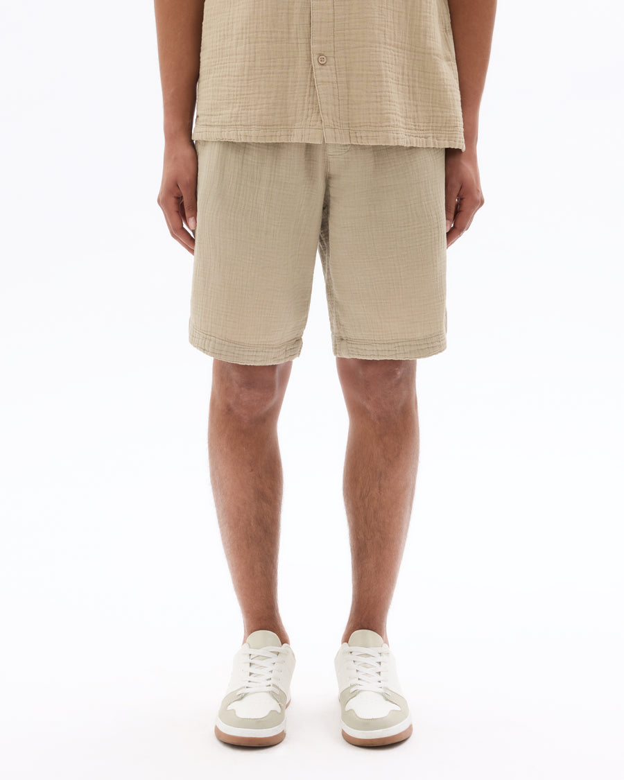 Regular Fit 100% Cotton Shorts - Taupe