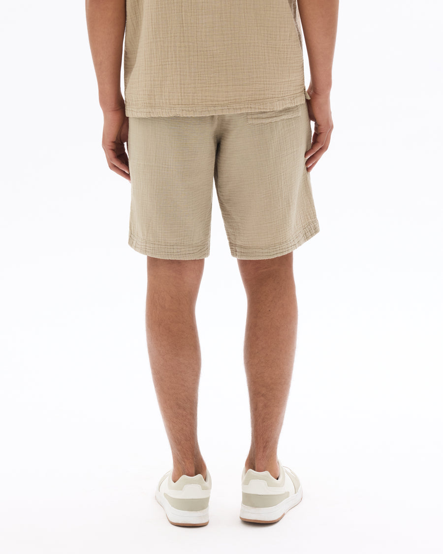 Regular Fit 100% Cotton Shorts - Taupe