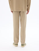 Straight Fit Tencel Formal Trousers - Beige