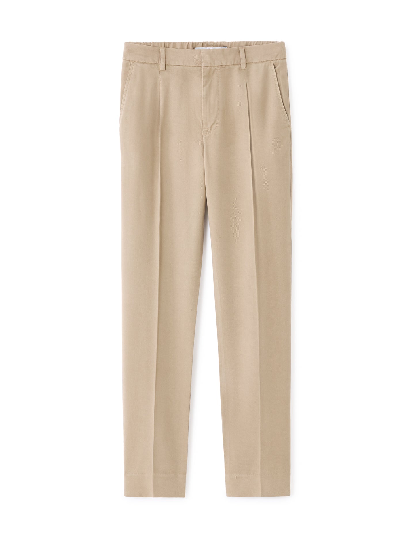 Straight Fit Tencel Formal Trousers - Beige