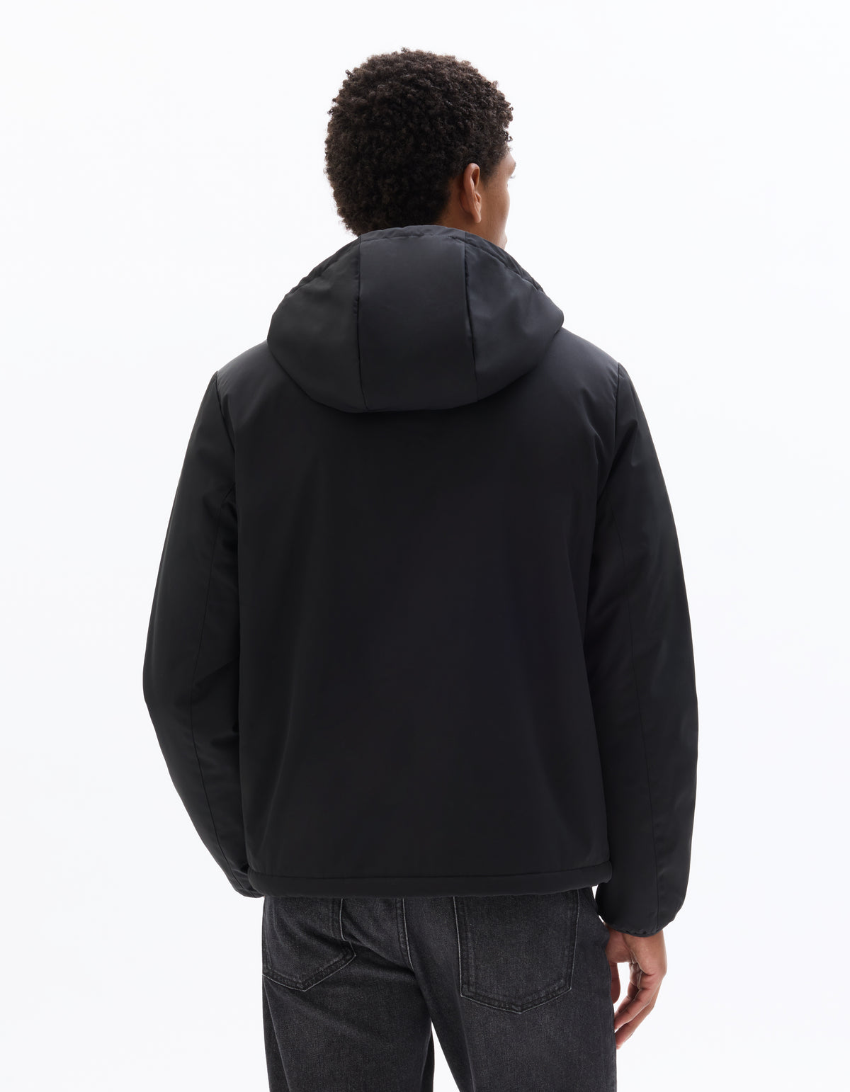 Regular Fit 100% Polyester Solid Hooded Jackets