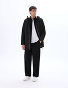 Regular Fit 100% Polyester Solid Hooded Jackets