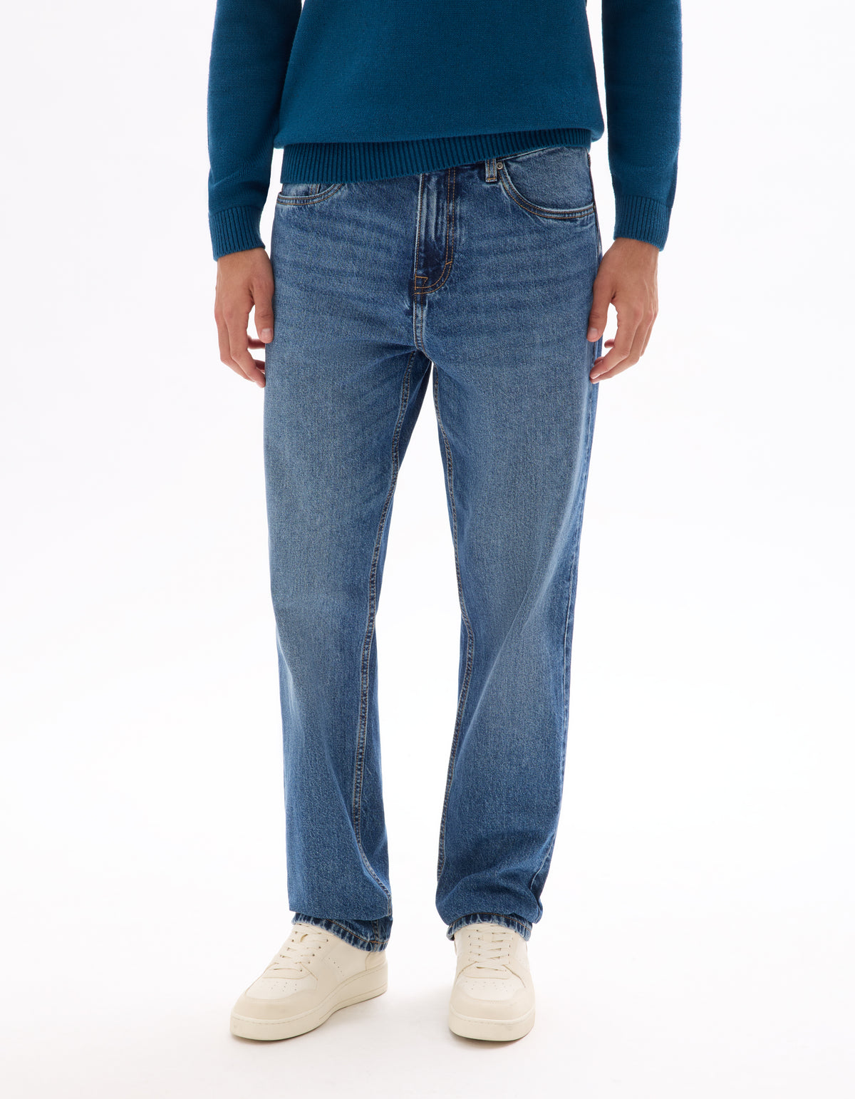 Loose Fit 100% Cotton Jeans - Blue