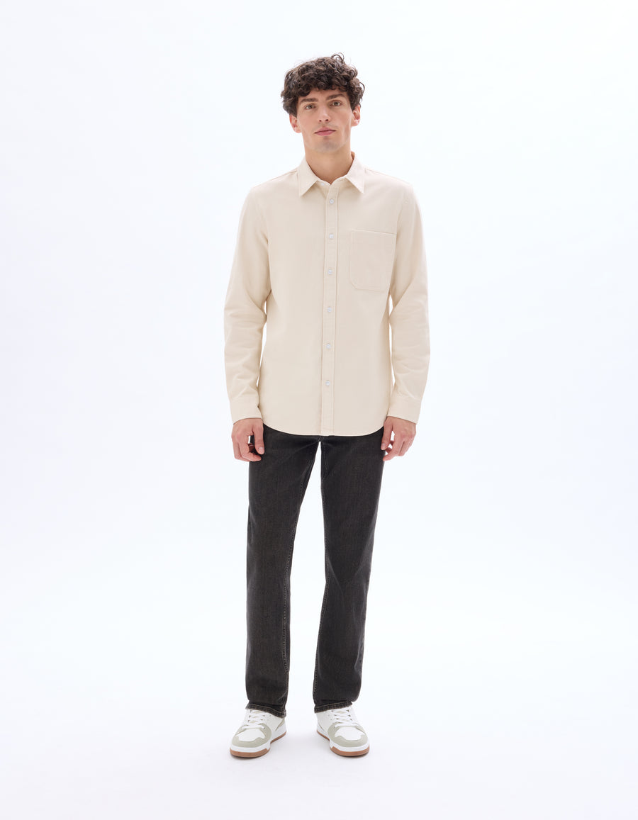 Regular Fit 100% Cotton Spread Collar Shirt - Off White