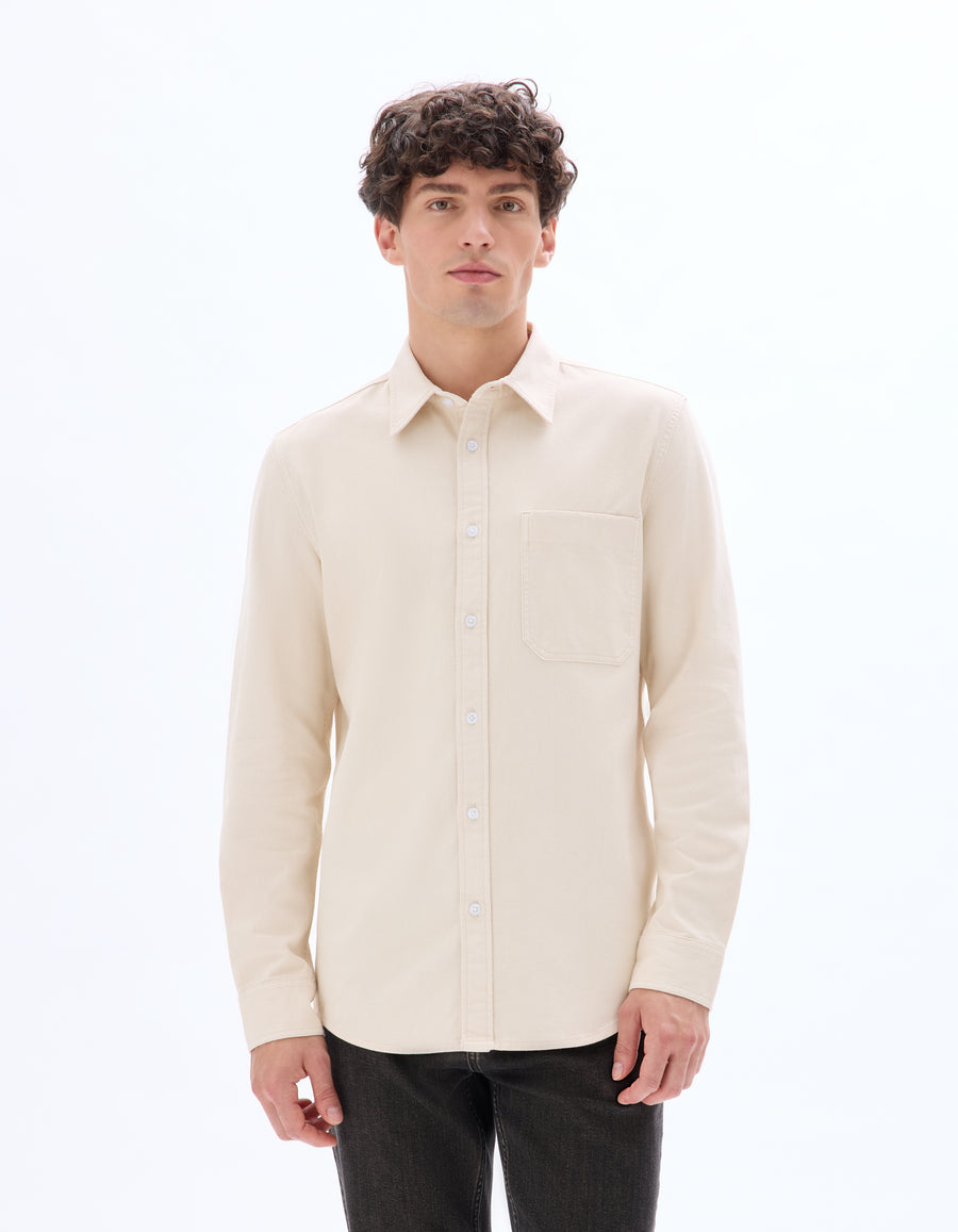 Regular Fit 100% Cotton Spread Collar Shirt - Off White