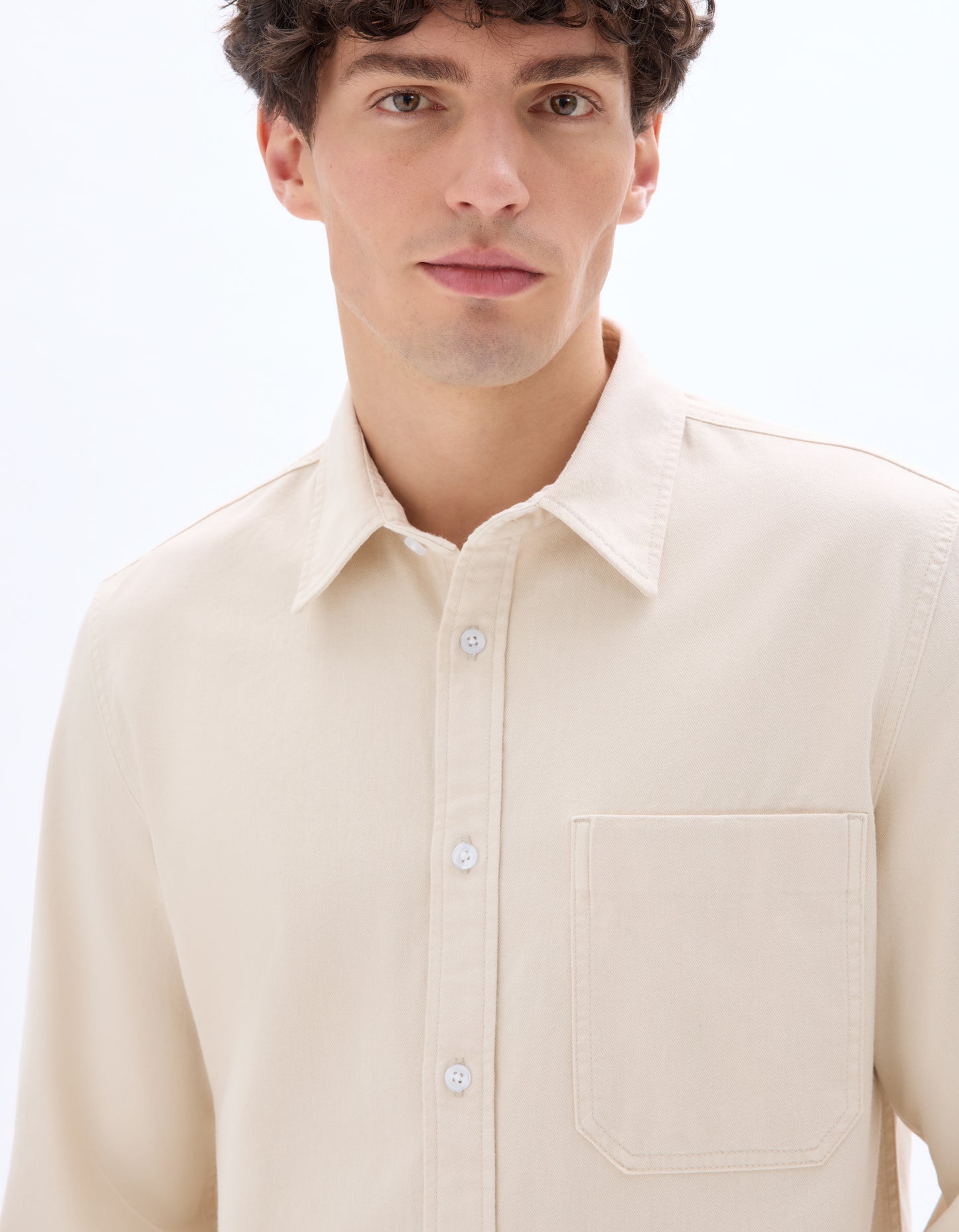 Celio* Beige Men Cotton Solid Regular Fit Shirts