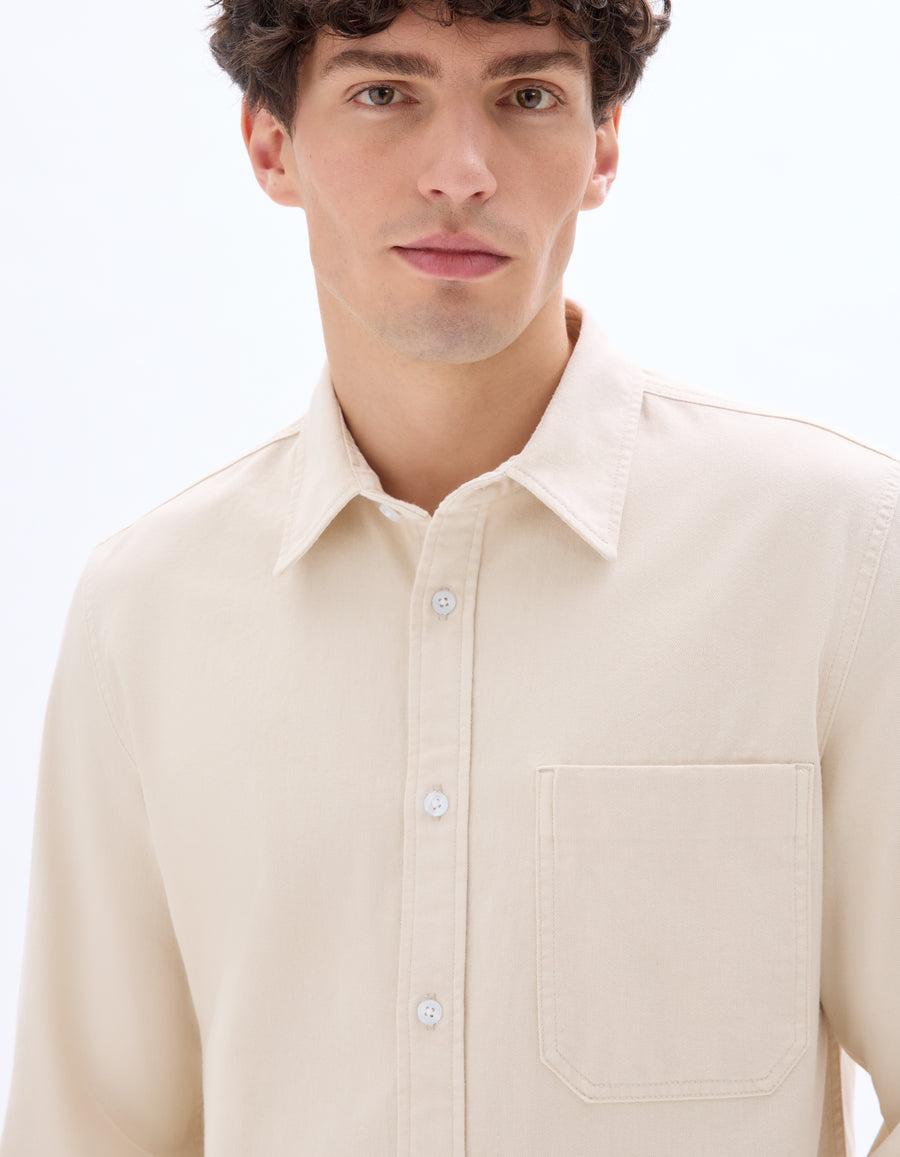 Regular Fit 100% Cotton Spread Collar Shirt - Off White