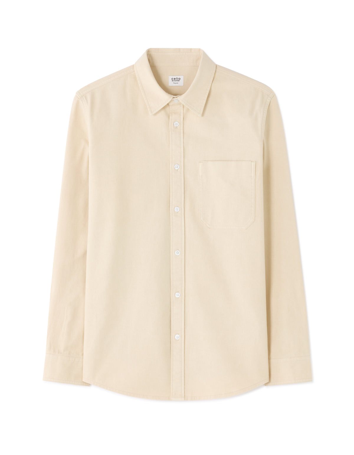 Regular Fit 100% Cotton Spread Collar Shirt - Off White