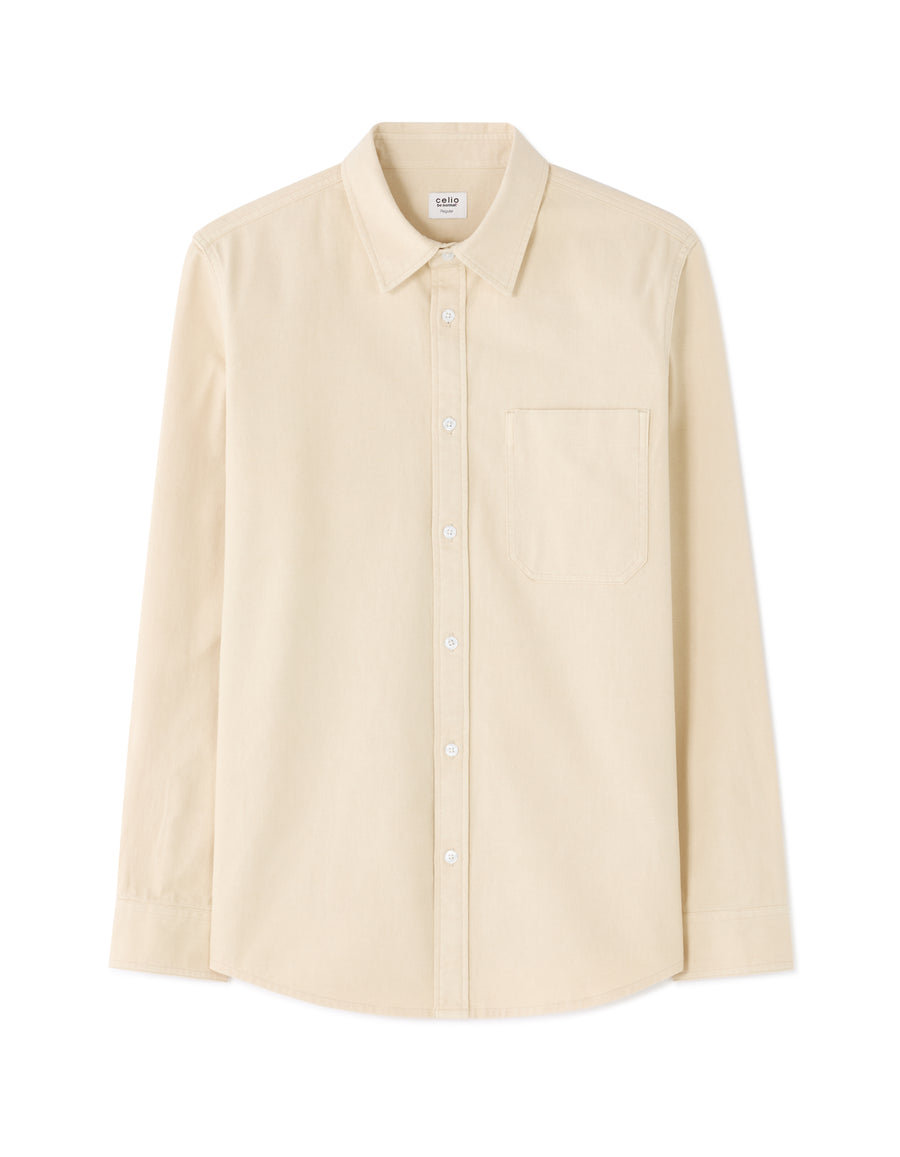 Regular Fit 100% Cotton Spread Collar Shirt - Off White