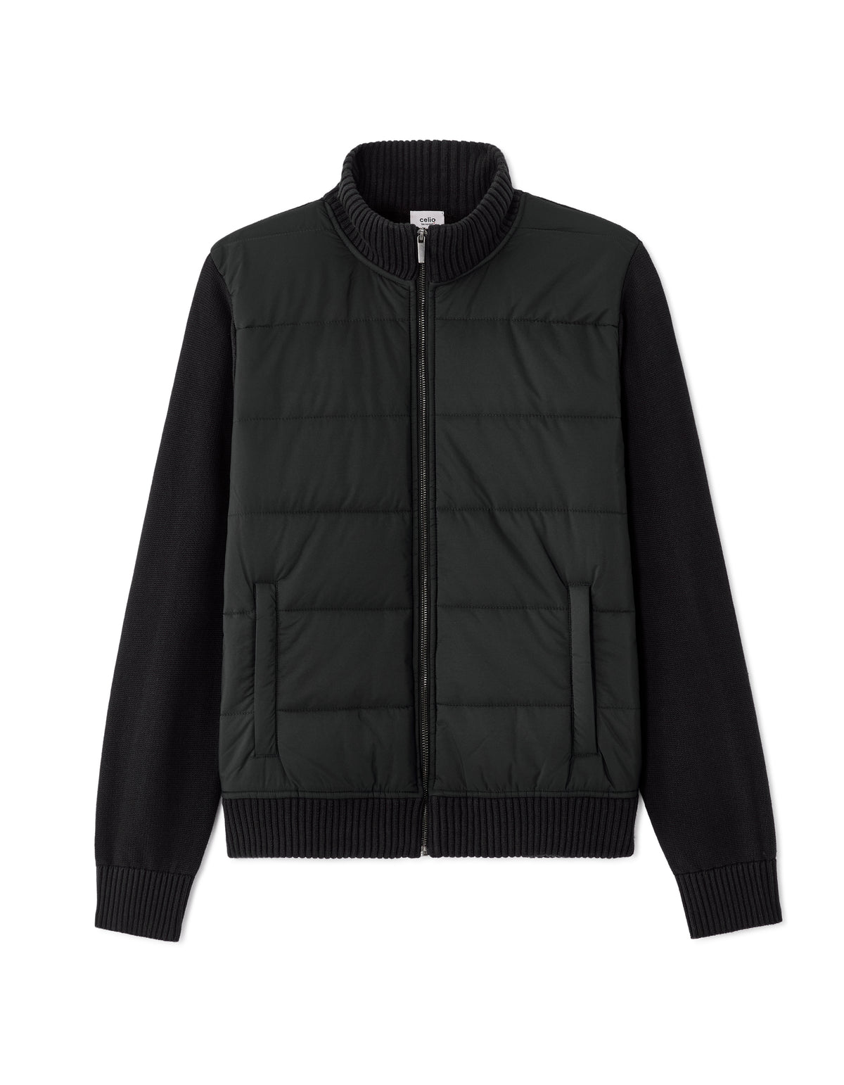 Regular Fit 100% Cotton High Neck Sweater - Black