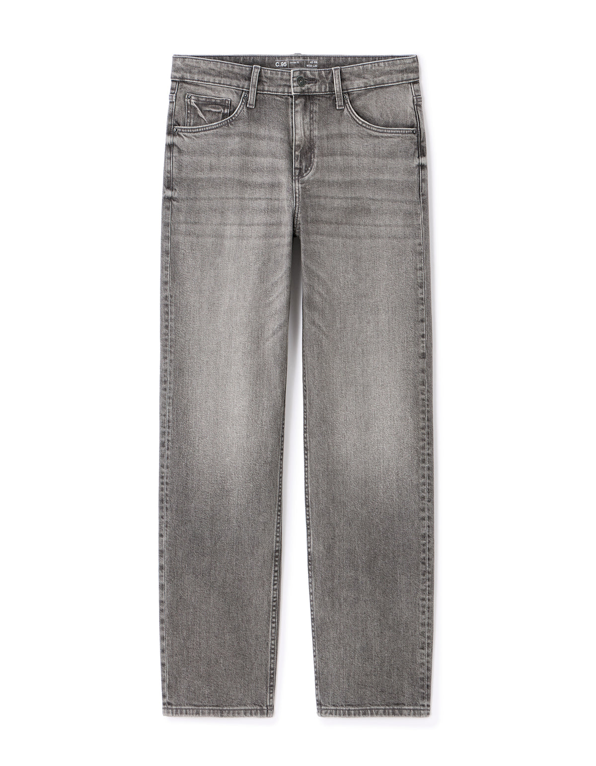 Loose Fit 100% Cotton Jeans - Grey
