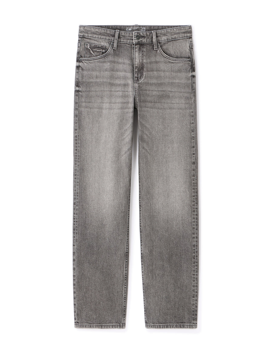 Loose Fit 100% Cotton Jeans - Grey