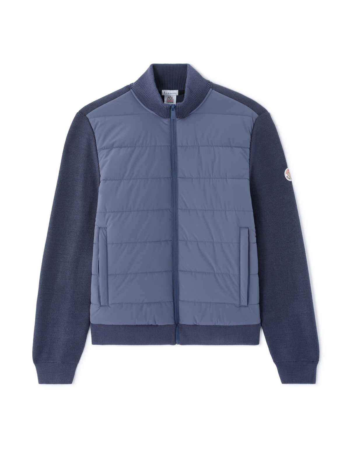 Regular Fit Polyamide Solid High Neck Jackets - Blue