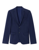Slim Fit Poly Viscose Blazer - Blue