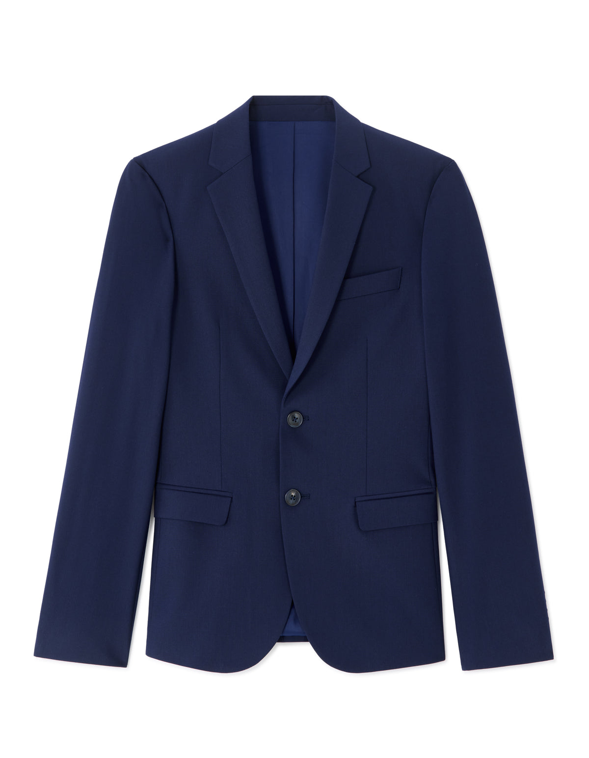 Slim Fit Poly Viscose Blazer - Blue