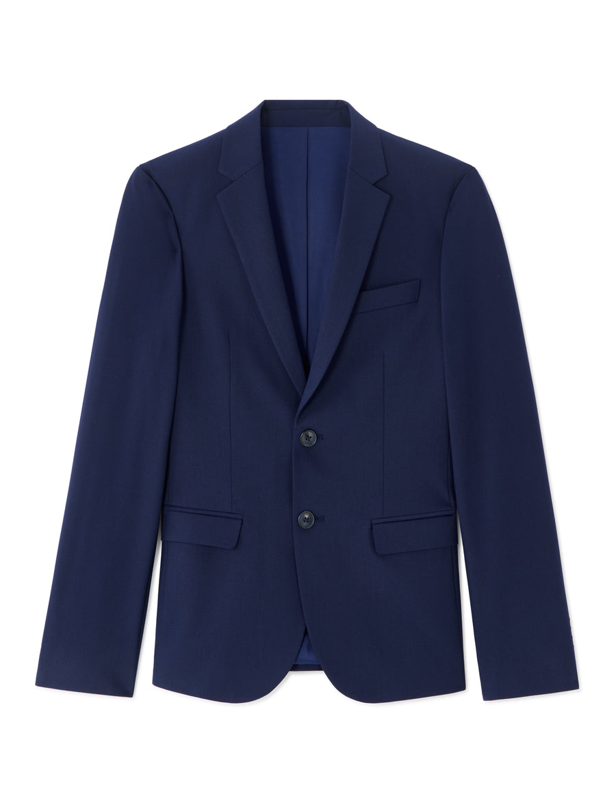 Slim Fit Poly Viscose Blazer - Blue