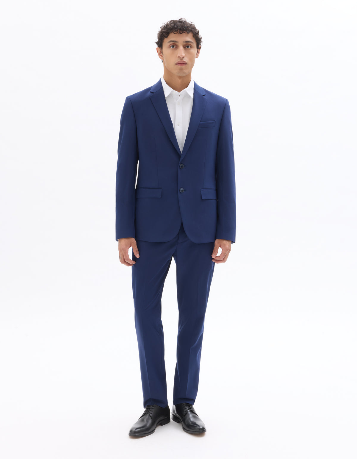 Slim Fit Poly Viscose Blazer - Blue