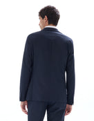 Slim Fit Poly Viscose Blazer - Navy Blue