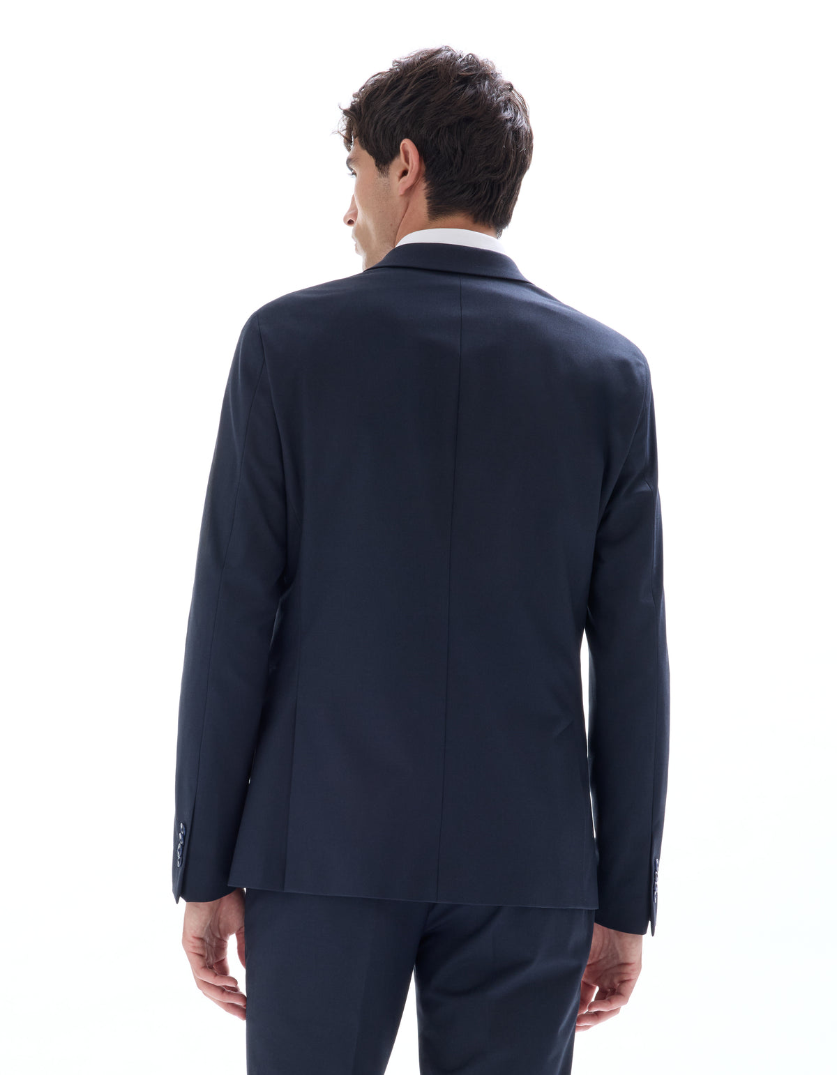 Slim Fit Poly Viscose Blazer - Navy Blue