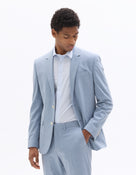 Slim Fit Poly Viscose Blazer - Chambray