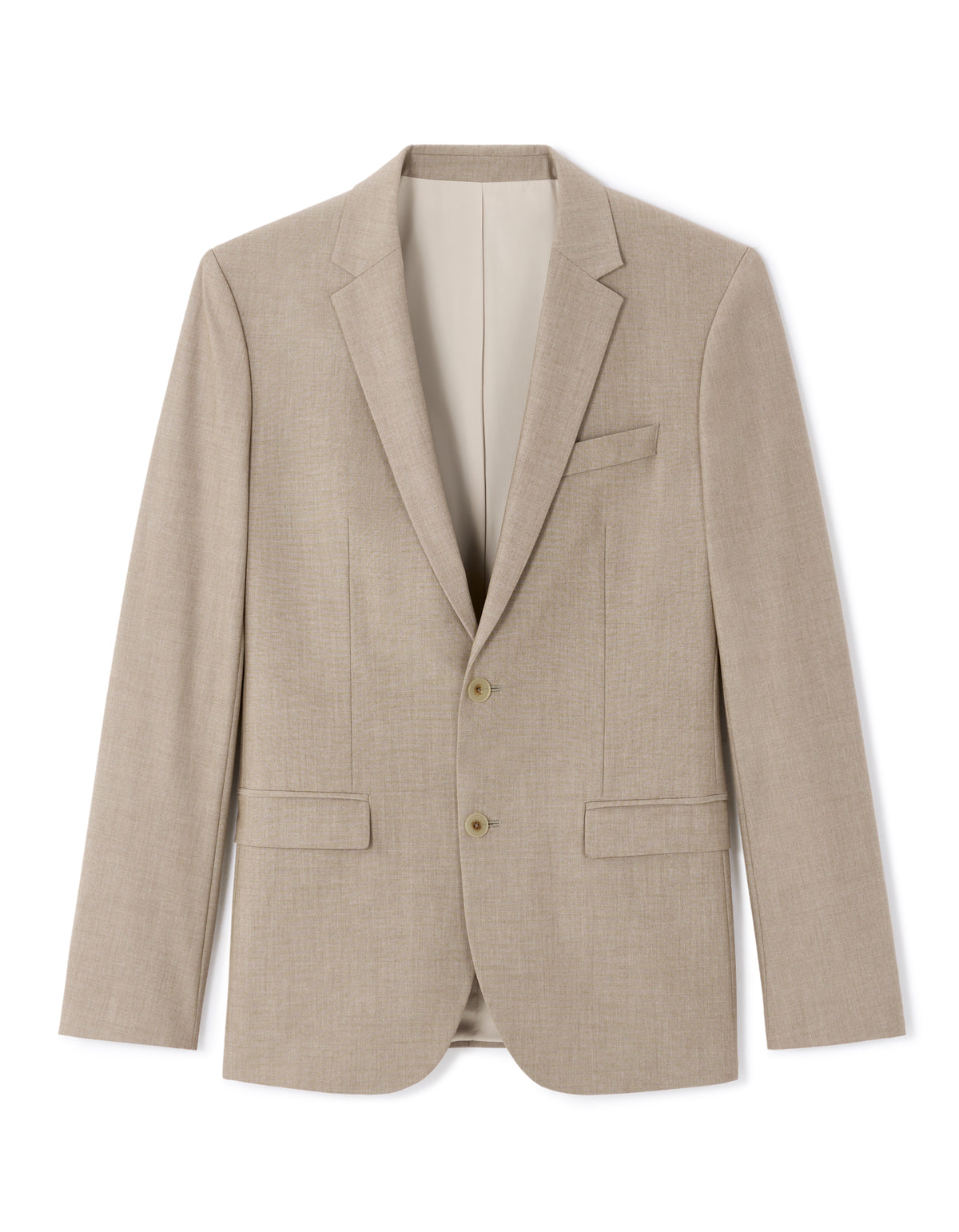 Slim Fit Poly Viscose Blazer - Beige